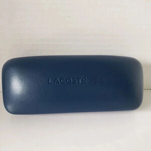 Lacoste Navy Blue Logo Engraved Hard Clamshell Eyeglasses  Case.